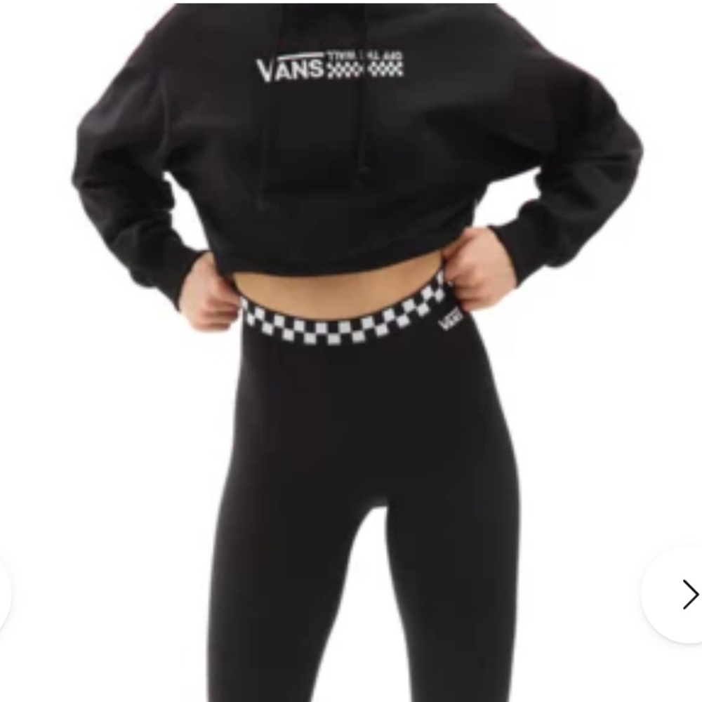 Vans Black Leggings with Checkered Detail